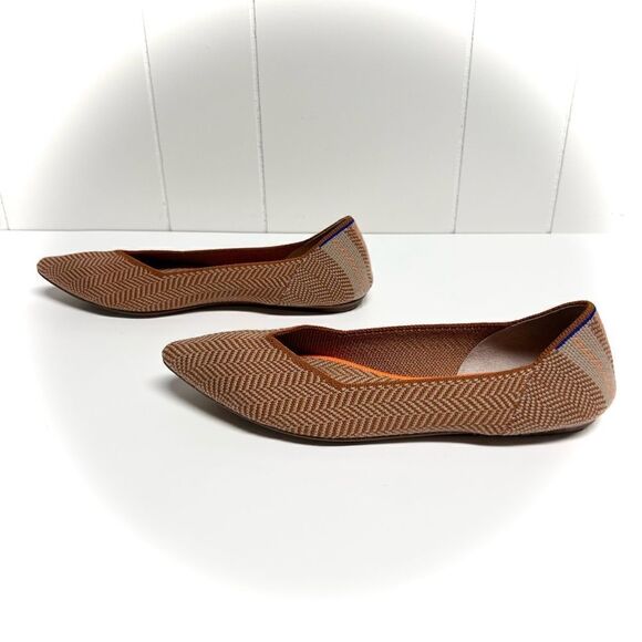 Rothy’s Retired Camel Herringbone The Point Flats Size 9.5 - Picture 6 of 12